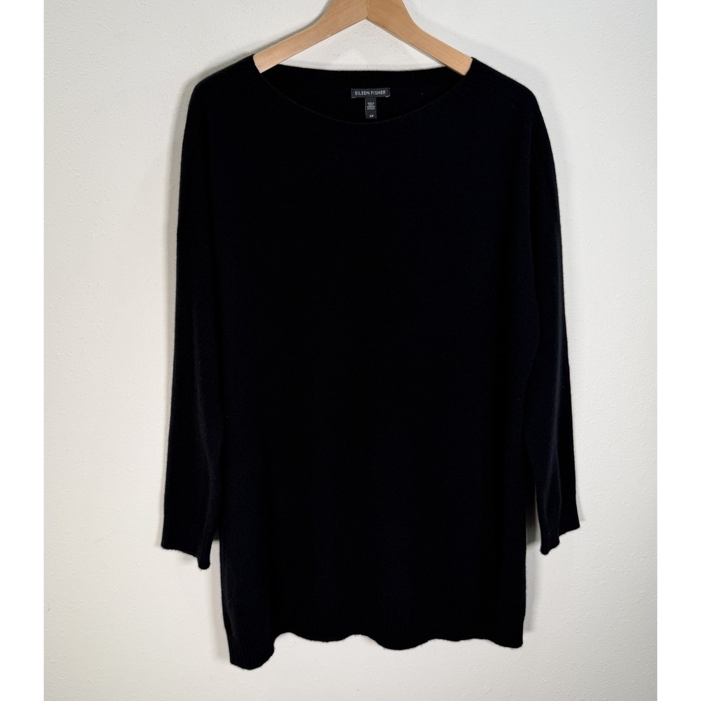 Eileen Fisher Long Sweater 100% Italian Cashmere Womens Sz S Oversized Luxury